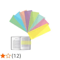 Kleurrijke leeslinialen, ideaal als hulpmiddel bij dyslexie, helpen bij het focussen op tekst in een open boek.