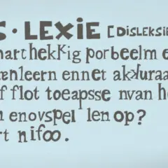 Tekst over dyslexie, een leerprobleem dat de aanleer- en toepassingsvaardigheden van lezen beïnvloedt. Dit raakt de wet en regelgeving onderwijs.