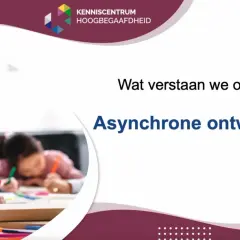Kinderen schrijven geconcentreerd, wat de asynchrone ontwikkeling illustreert.