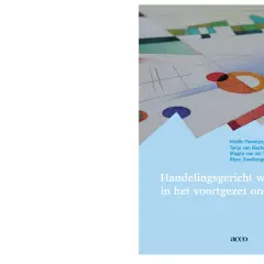 Boek "Handelingsgericht werken in het voortgezet onderwijs" door Noëlle Pameijer en anderen, met abstracte kunst op de cover.