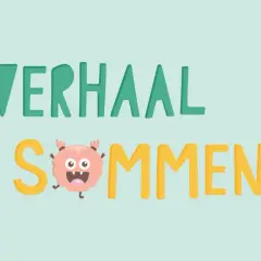 Een vrolijk monster helpt bij het oplossen van verhaalsommen groep 7.