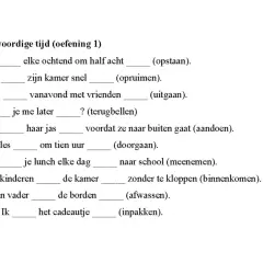 Oefening met dictees: vul de juiste werkwoorden in de tegenwoordige tijd in.