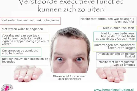 Verstoorde executieve functies uiten zich in moeite met taakinitiatie betekenis: niet weten hoe of waar te beginnen, focussen, plannen en taken afronden.