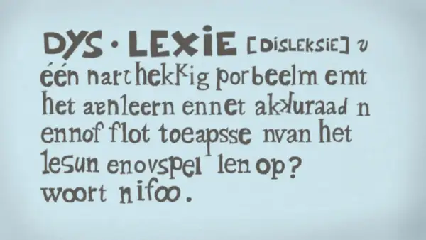 Tekst over dyslexie, een leerprobleem dat de aanleer- en toepassingsvaardigheden van lezen beïnvloedt. Dit raakt de wet en regelgeving onderwijs.